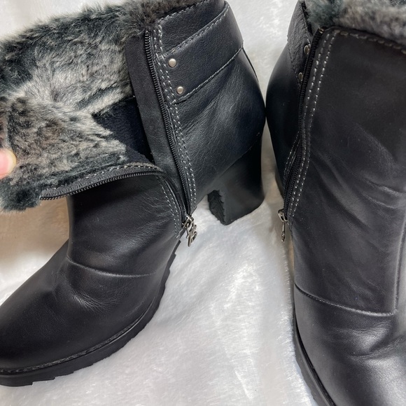 Brilliant Woman’s Waterproof Leather Ankle Heeled Boots - Picture 9 of 16